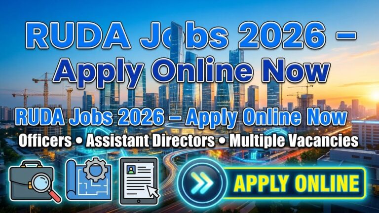 Ravi Urban Development Authority Jobs 2026 Apply Online | RUDA Officers & Assistant Directors